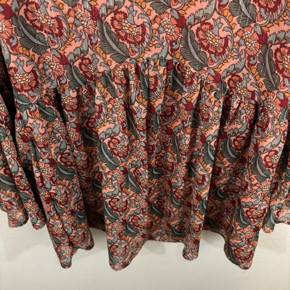 Buddy Love Short Mini Dress Sz S Long Sleeve Floral Romantic Open Back Spring - Picture 8 of 8